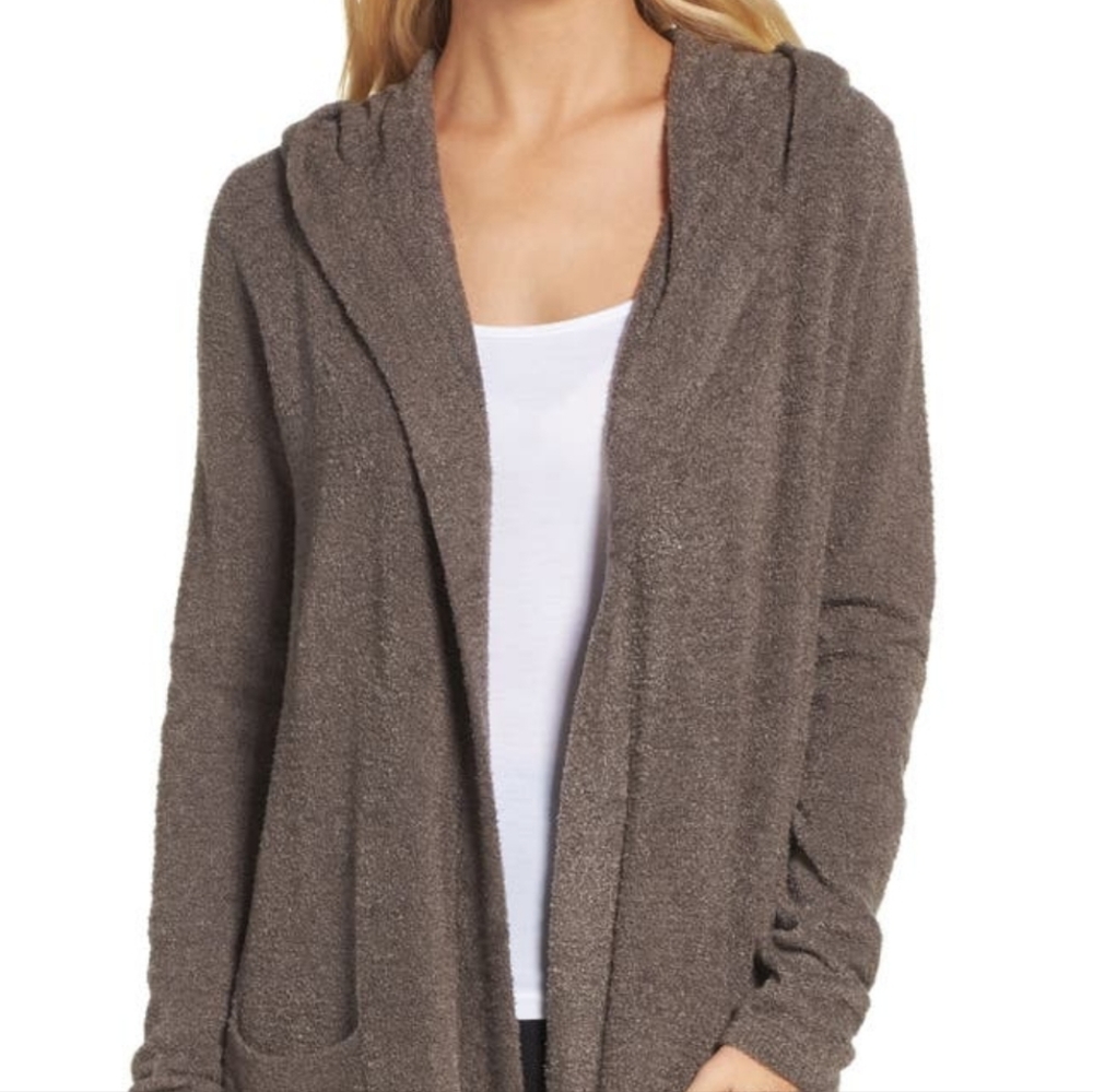 Preloved, Barefoot Dreams CozyChic Lite Open Front Hooded Cardigan. Sz M.